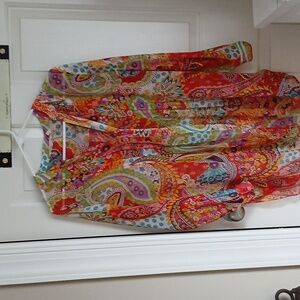 Soft Surroundings Multicolor Paisley Blouse